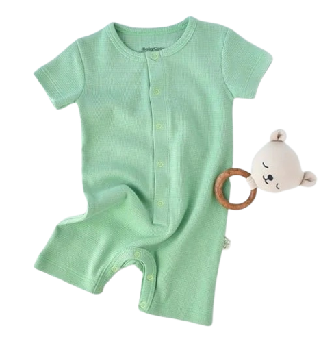 Salopeta cu panataloni scurti - 100% bumbac organic - Mint, Baby Cosy