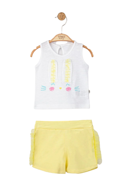 Set maiou de vara cu pantalonasi cu tulle pentru bebelusi , Tongs baby