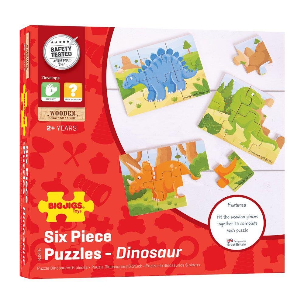 Set 3 puzzle din lemn - Dinozauri