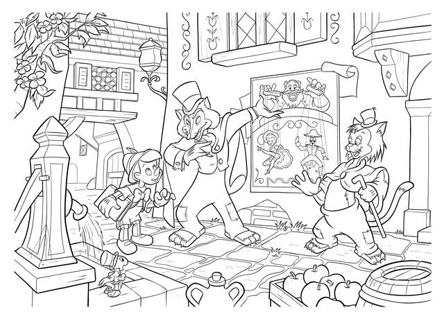 Puzzle de colorat maxi - Pinocchio (35 piese)