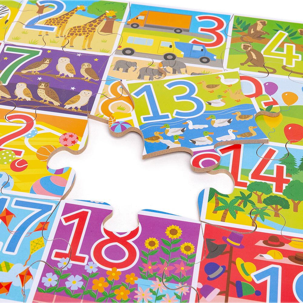 Puzzle de podea cu numere (20 piese)