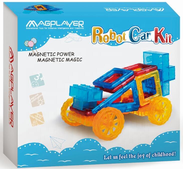Joc de constructie magnetic - Masinuta si robotel