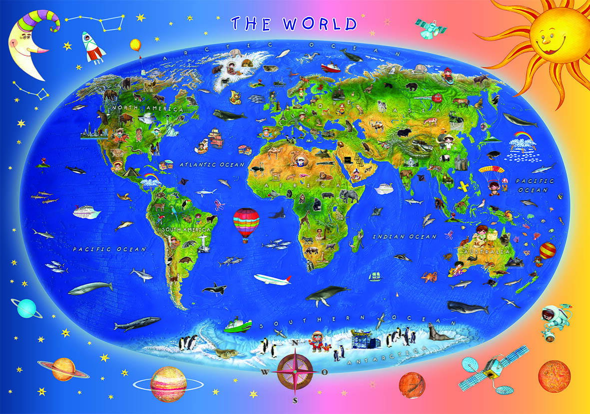 Puzzle XL - Harta Lumii (300 piese)