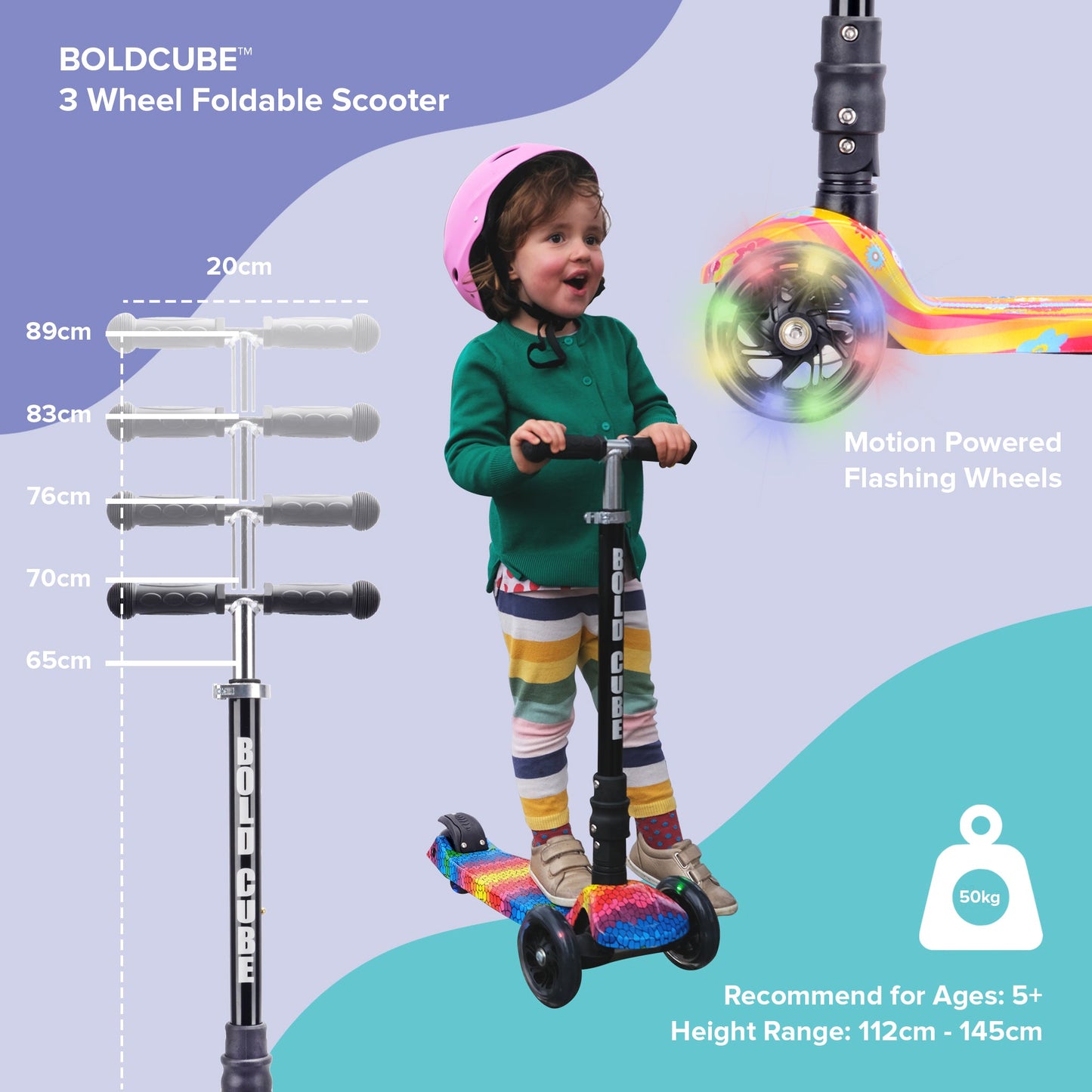 Trotineta cu 3 roti pliabila cu lumini - Scooter Astro Dream