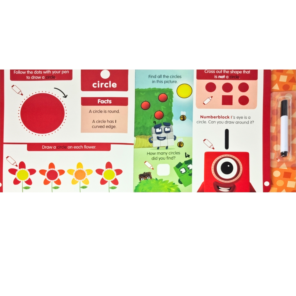 Carticica Scriu si sterg Numberblocks - Forme geometrice