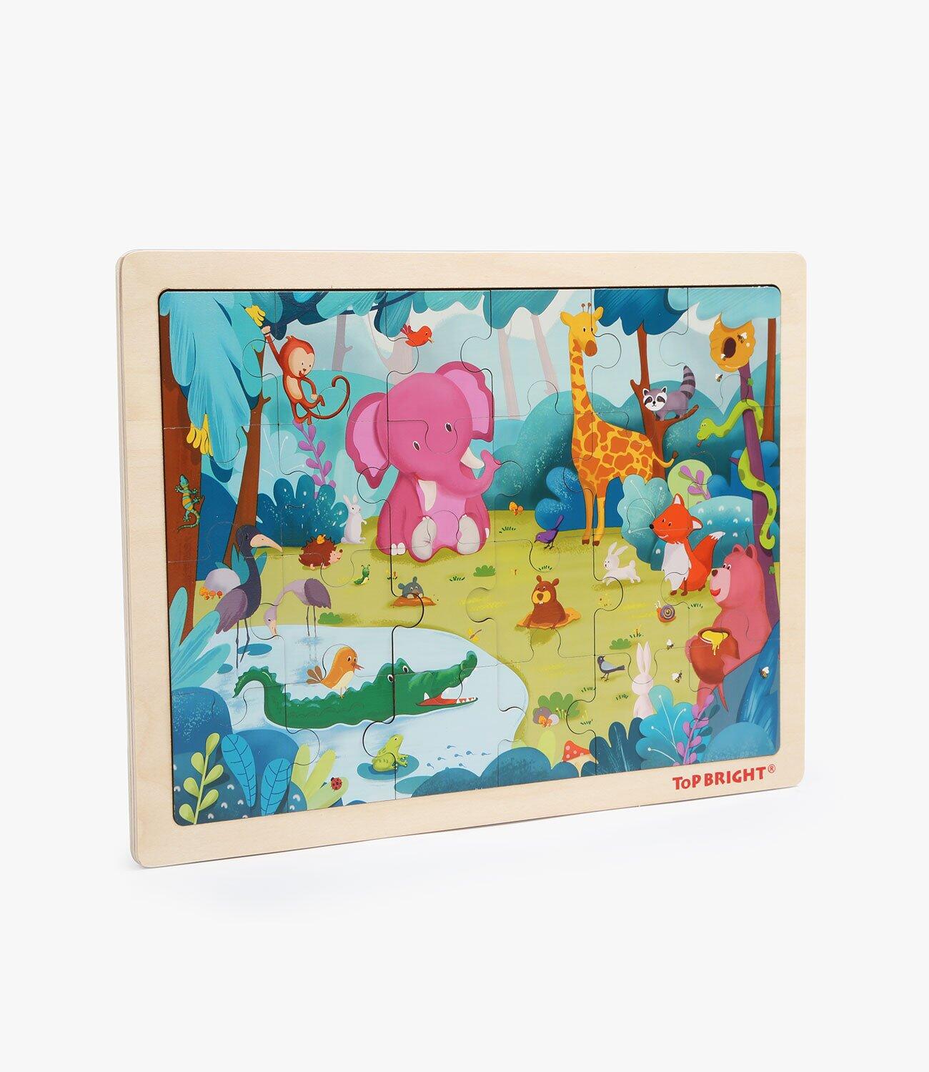 Puzzle din lemn - Animalute jucause