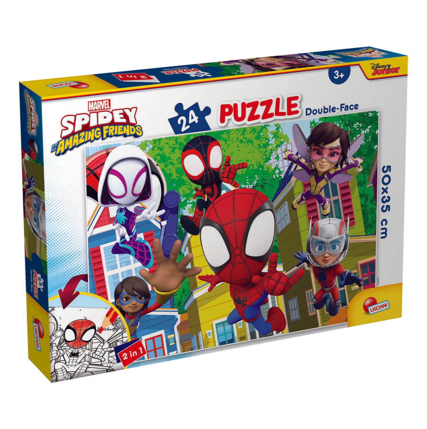 Puzzle de colorat - Distractie cu paienjenelul Marvel si prietenii lui uimitori (24 piese)