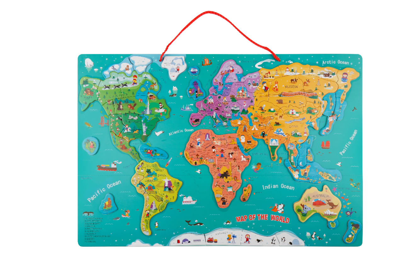 Harta lumii mare - puzzle magnetic