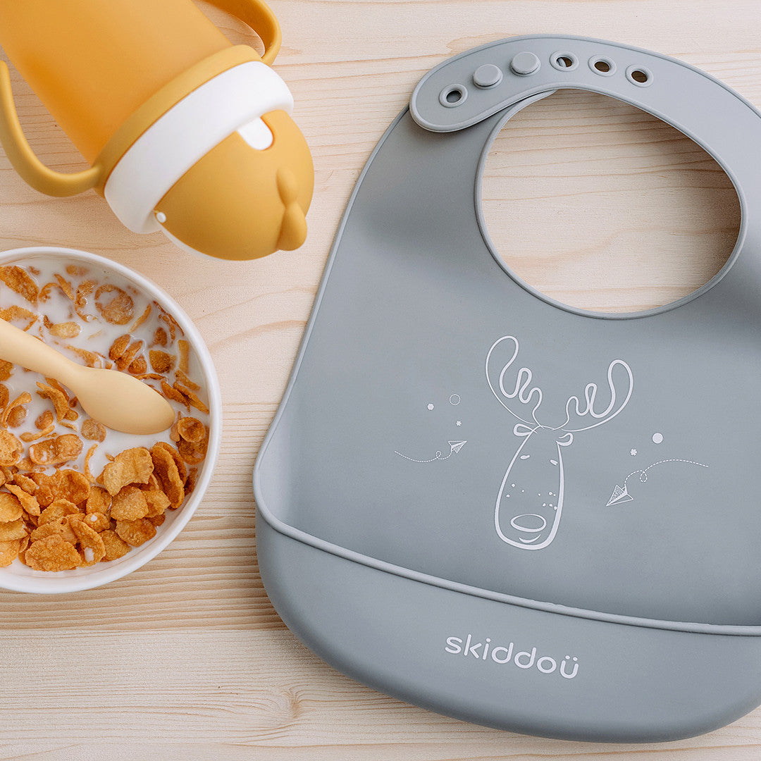 Baveta din silicon Smekke, Skiddou, Normandic dream, Gri
