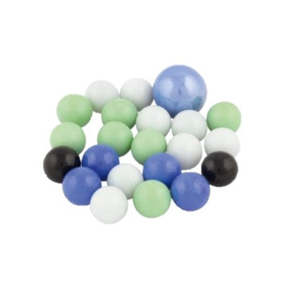 Set 21 de bile din sticla de diverse dimensiuni si colori - 3 variante