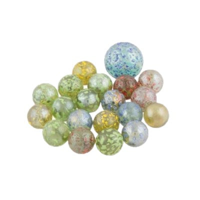 Set 21 de bile din sticla de diverse dimensiuni si colori - 3 variante