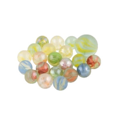 Set 21 de bile din sticla de diverse dimensiuni si colori - 3 variante