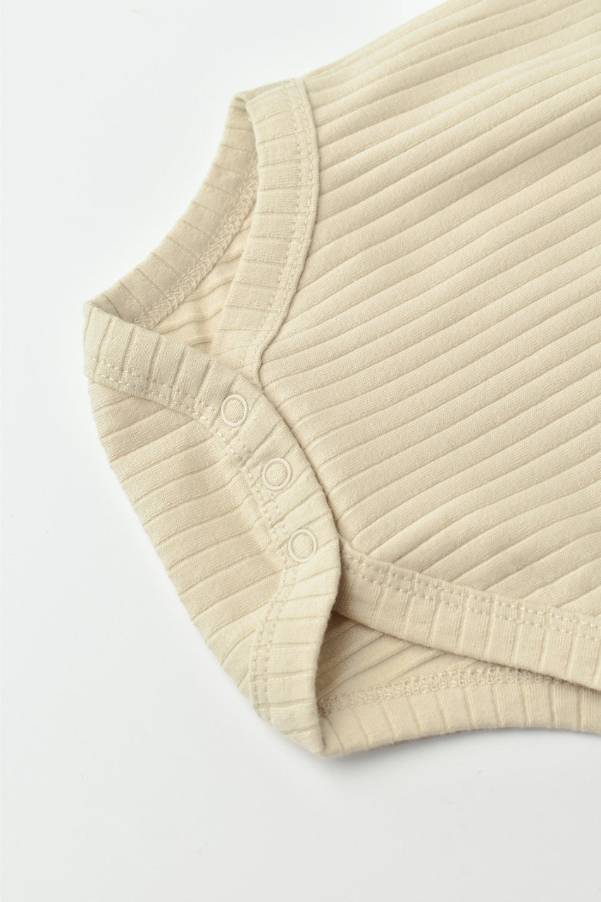 Body Bebe Unisex cu maneca lunga din 95% bumbac organic cu 5% elastan - Crem, Baby Cosy