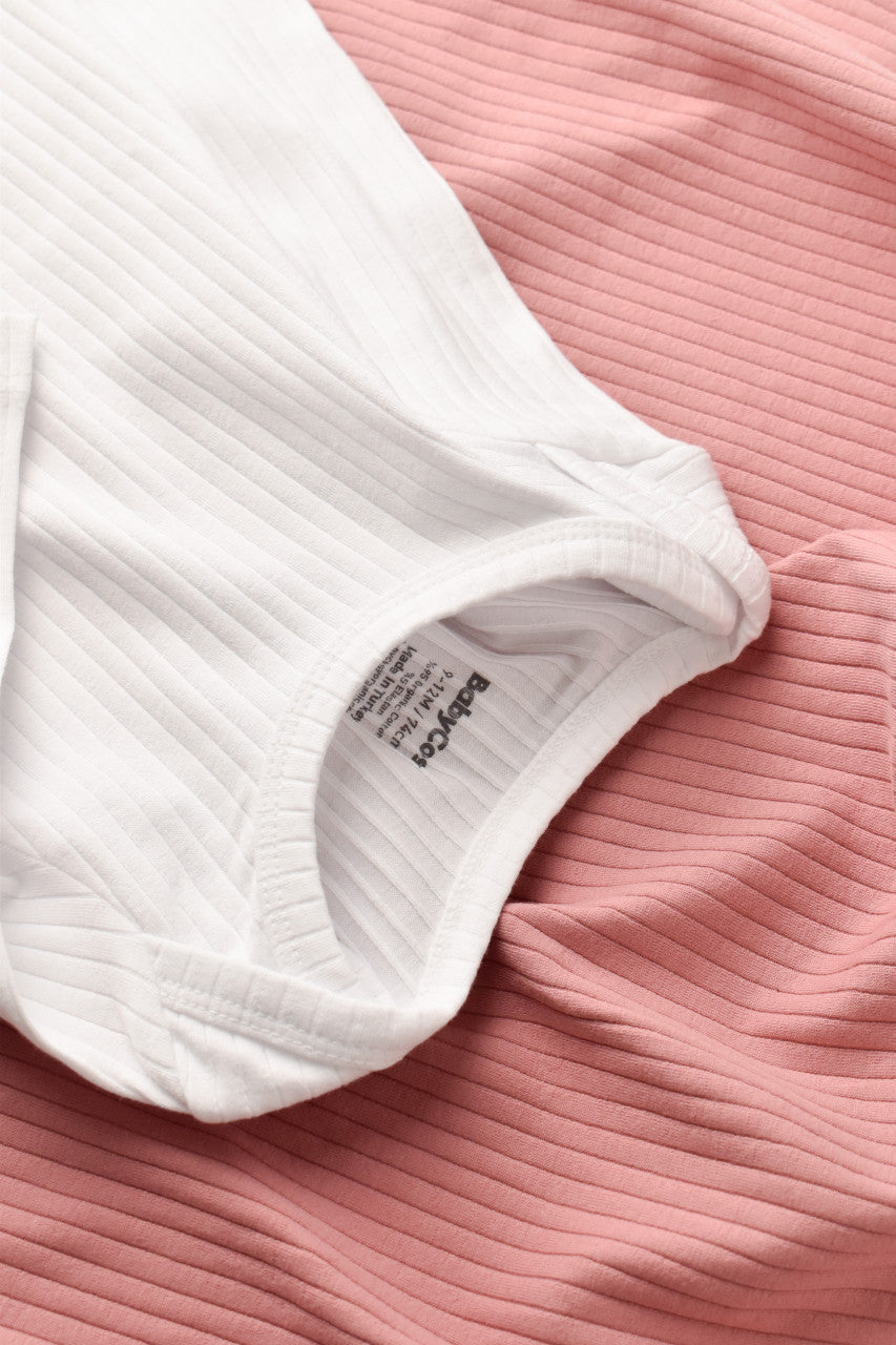 Body Bebe Unisex cu maneca lunga din 95% bumbac organic cu 5% elastan - Alb, Baby Cosy