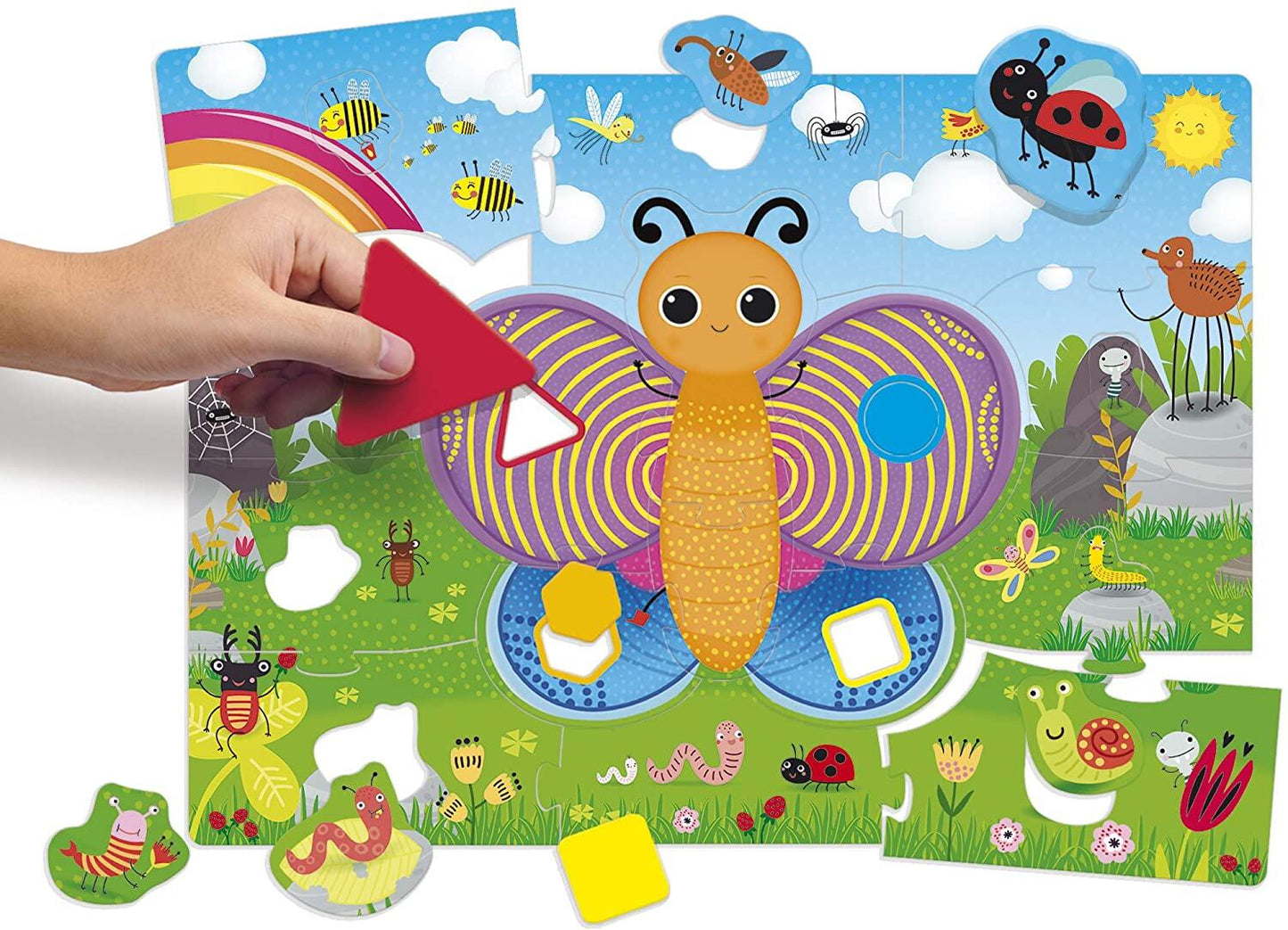 Puzzle de podea - Fluturas cu forme si culori (29 piese)