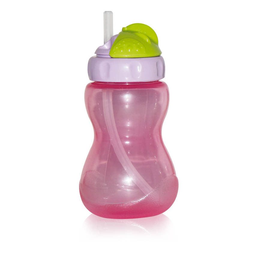 Cana sport anticurgere cu pai 275 ml, culori diferite