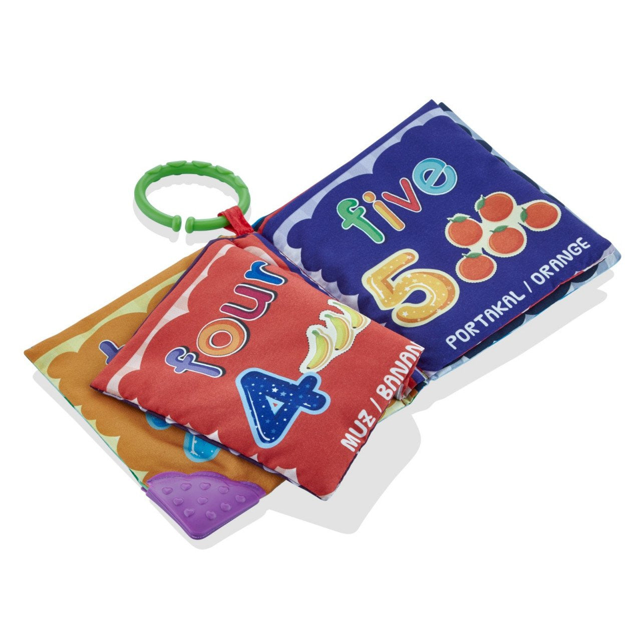 Cartea interactiva pentru bebelusi cu accesoriu de dentitie BabyJem