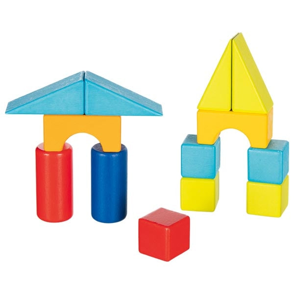 Carucior de tras cu piese de construit - Set educativ din lemn