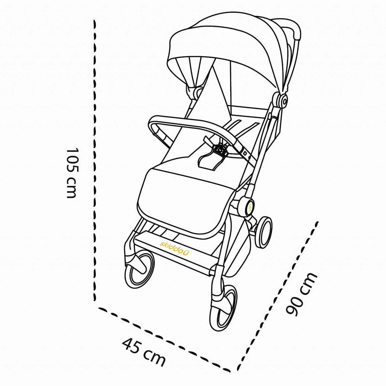 Carucior sport pliabil Skiddou Espoo Normandic Dream, ultracompact pentru calatorii, Gri