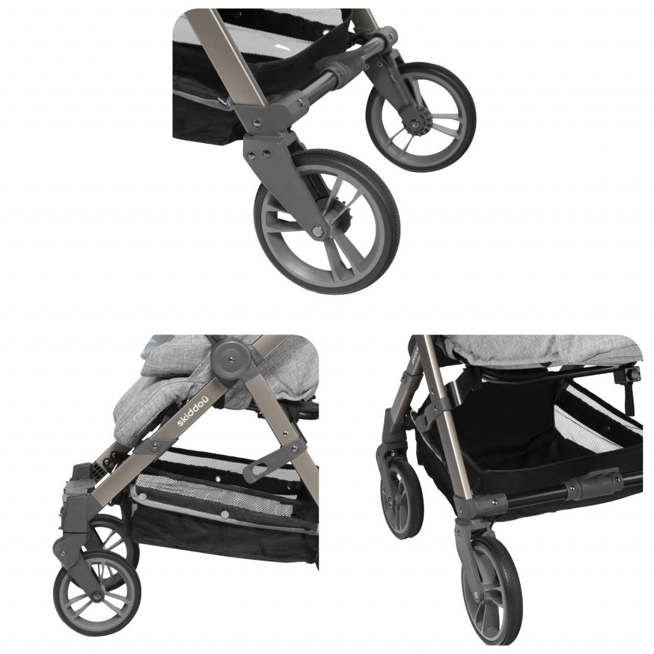 Carucior sport pliabil Skiddou Mell Onyx, ultracompact pentru calatorii, Negru