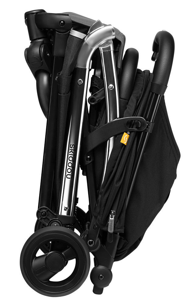 Carucior sport pliabil Skiddou Mikkeli Onyx, ultracompact pentru calatorii, Negru