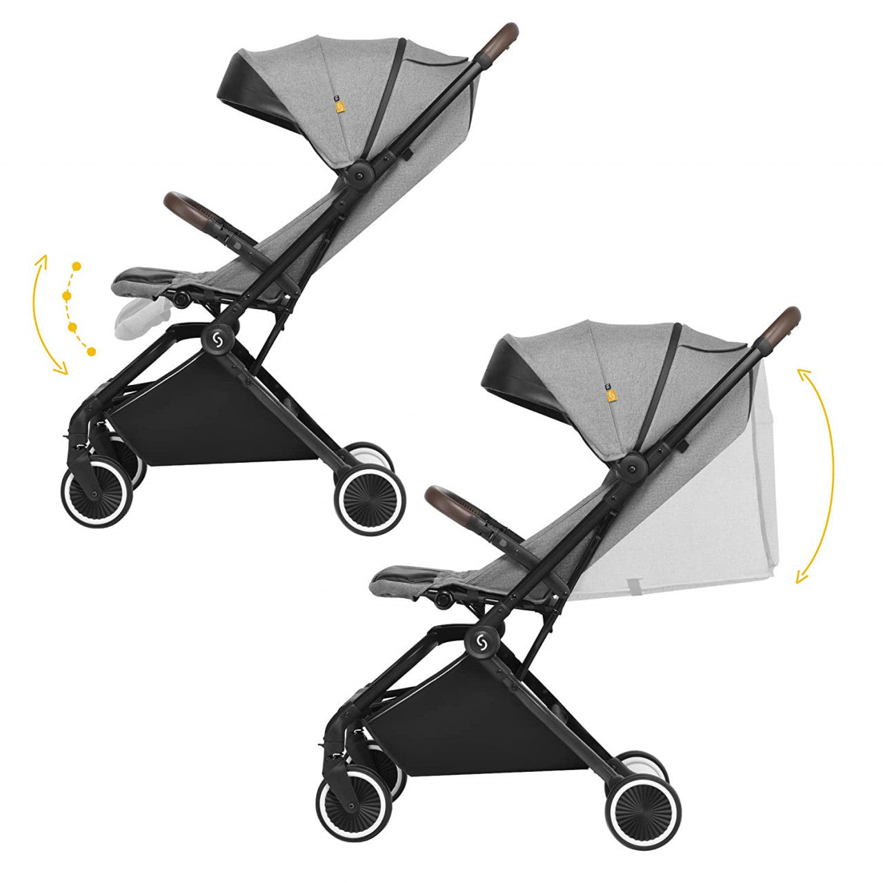 Carucior sport pliabil ultracompact pentru calatorii Espoo+, Evening Shadow, Gri inchis, Skiddou