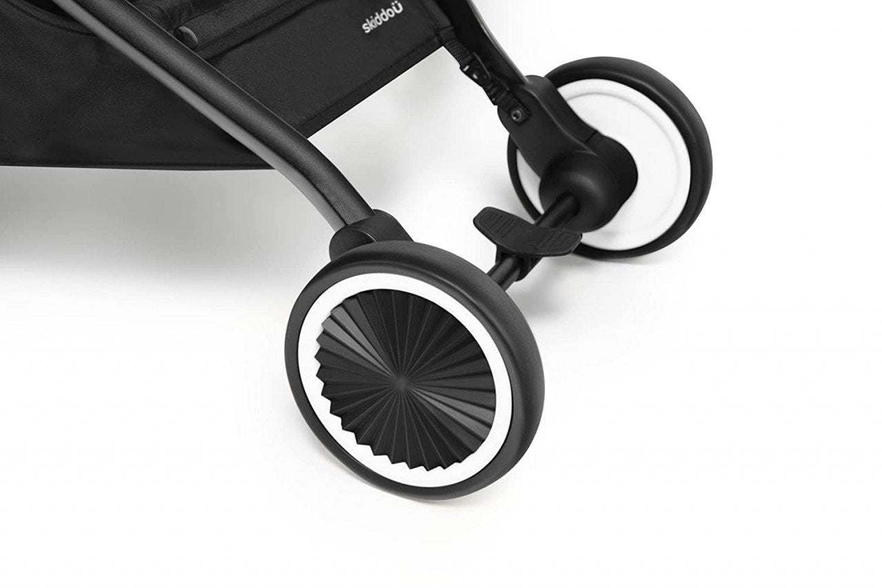 Carucior sport pliabil ultracompact pentru calatorii Espoo+, Onyx, Negru, Skiddou