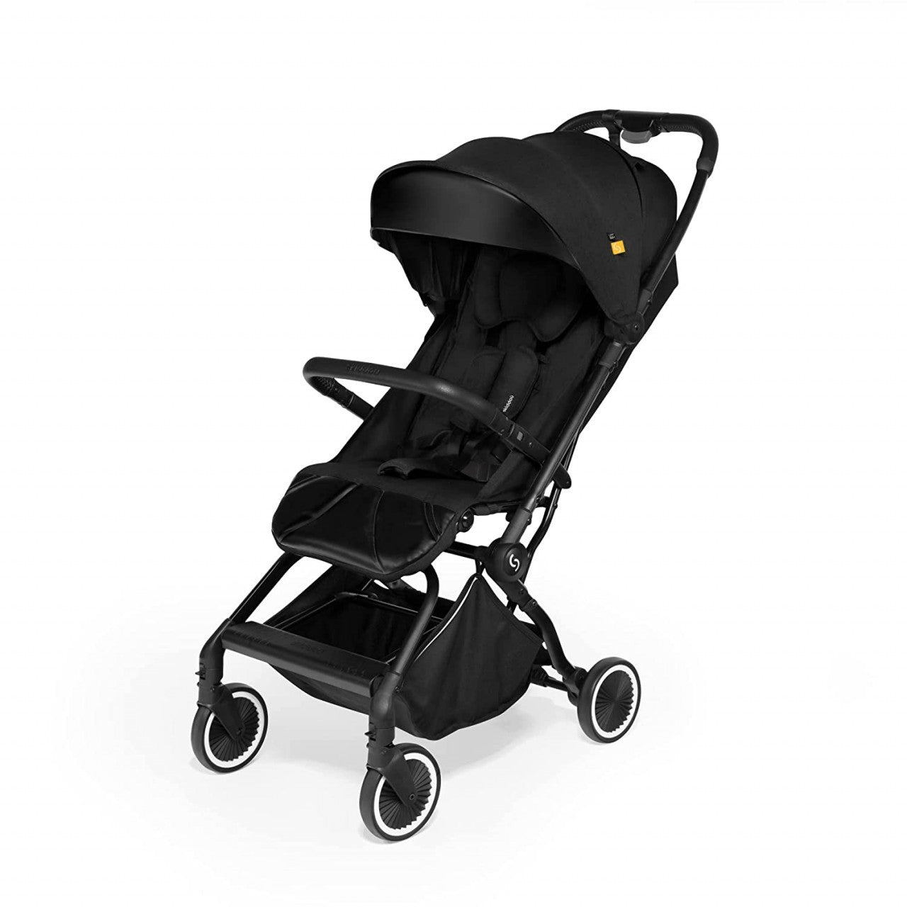 Carucior sport pliabil ultracompact pentru calatorii Espoo+, Onyx, Negru, Skiddou
