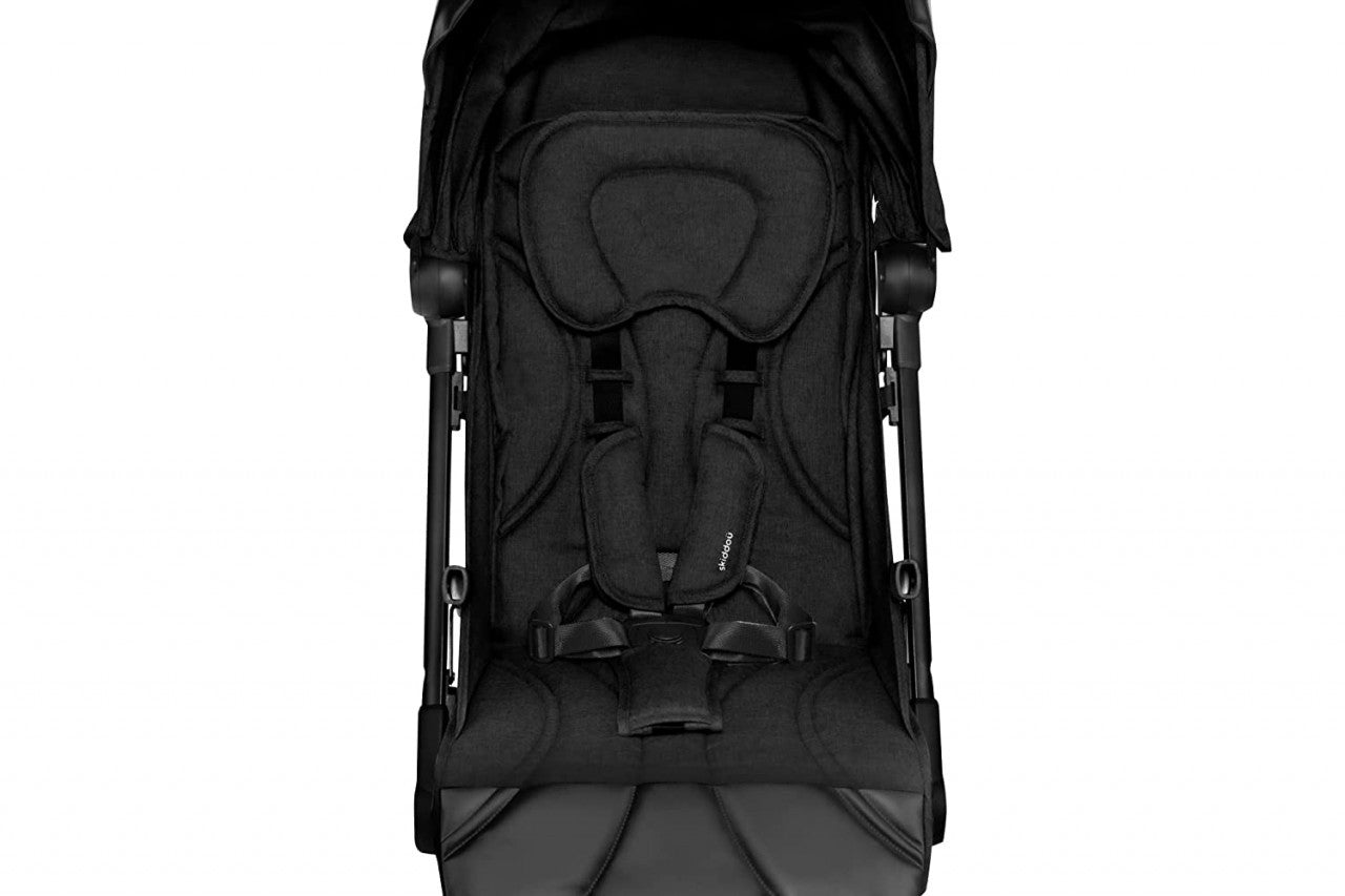 Carucior sport pliabil ultracompact pentru calatorii Espoo+, Onyx, Negru, Skiddou