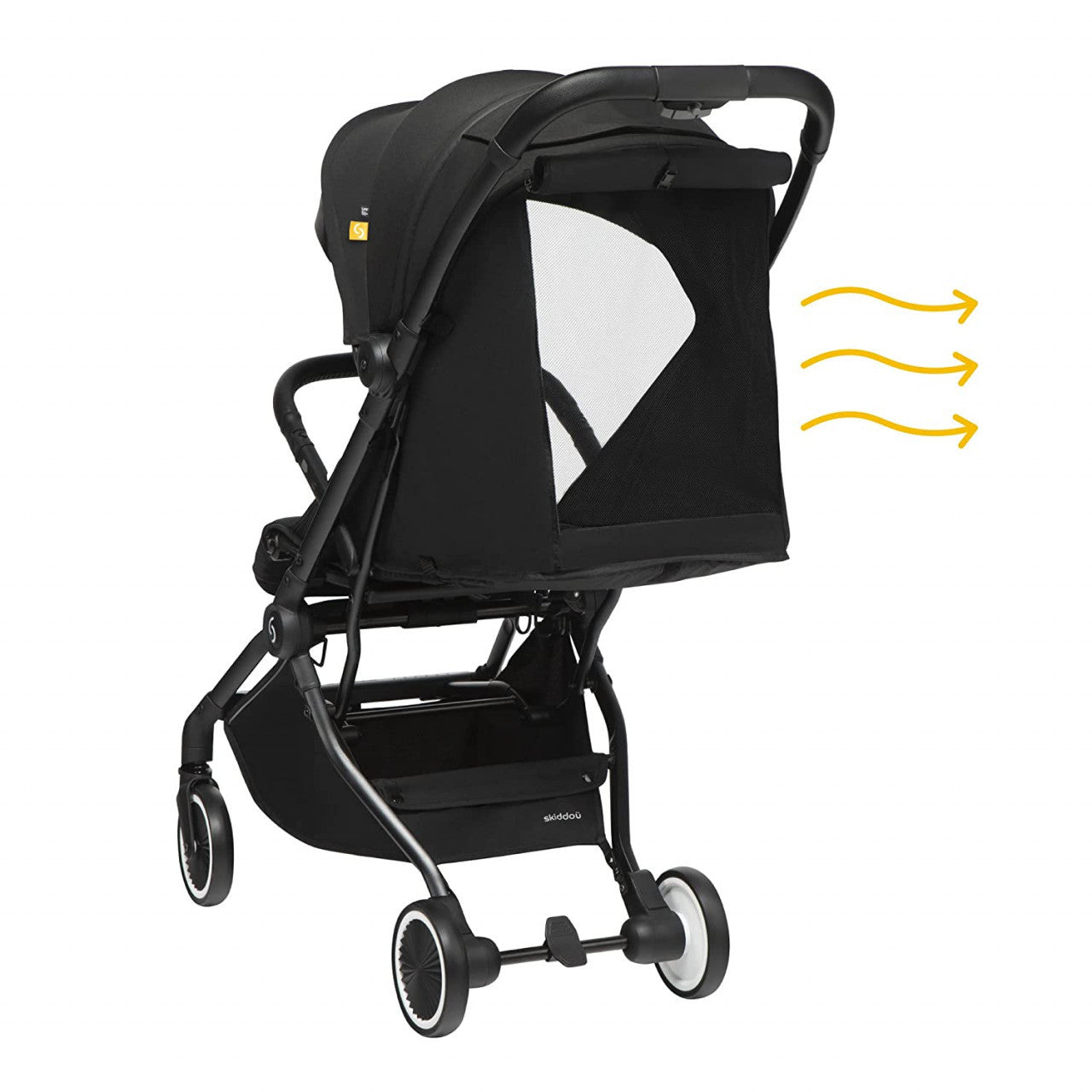 Carucior sport pliabil ultracompact pentru calatorii Espoo+, Onyx, Negru, Skiddou