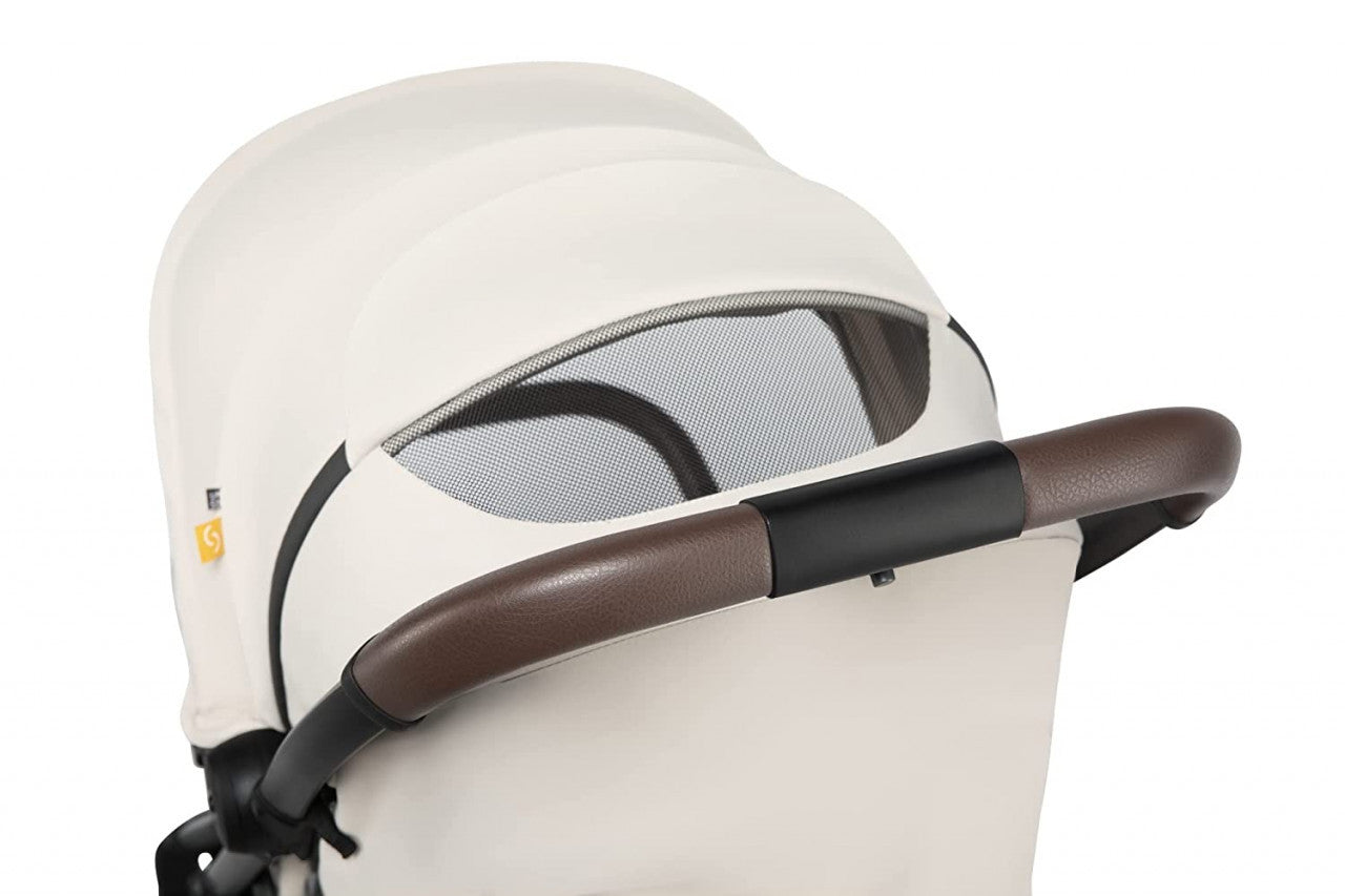 Carucior sport pliabil ultracompact pentru calatorii Espoo+, Vanilla Delight, Beige, Skiddou - Editie Limitata