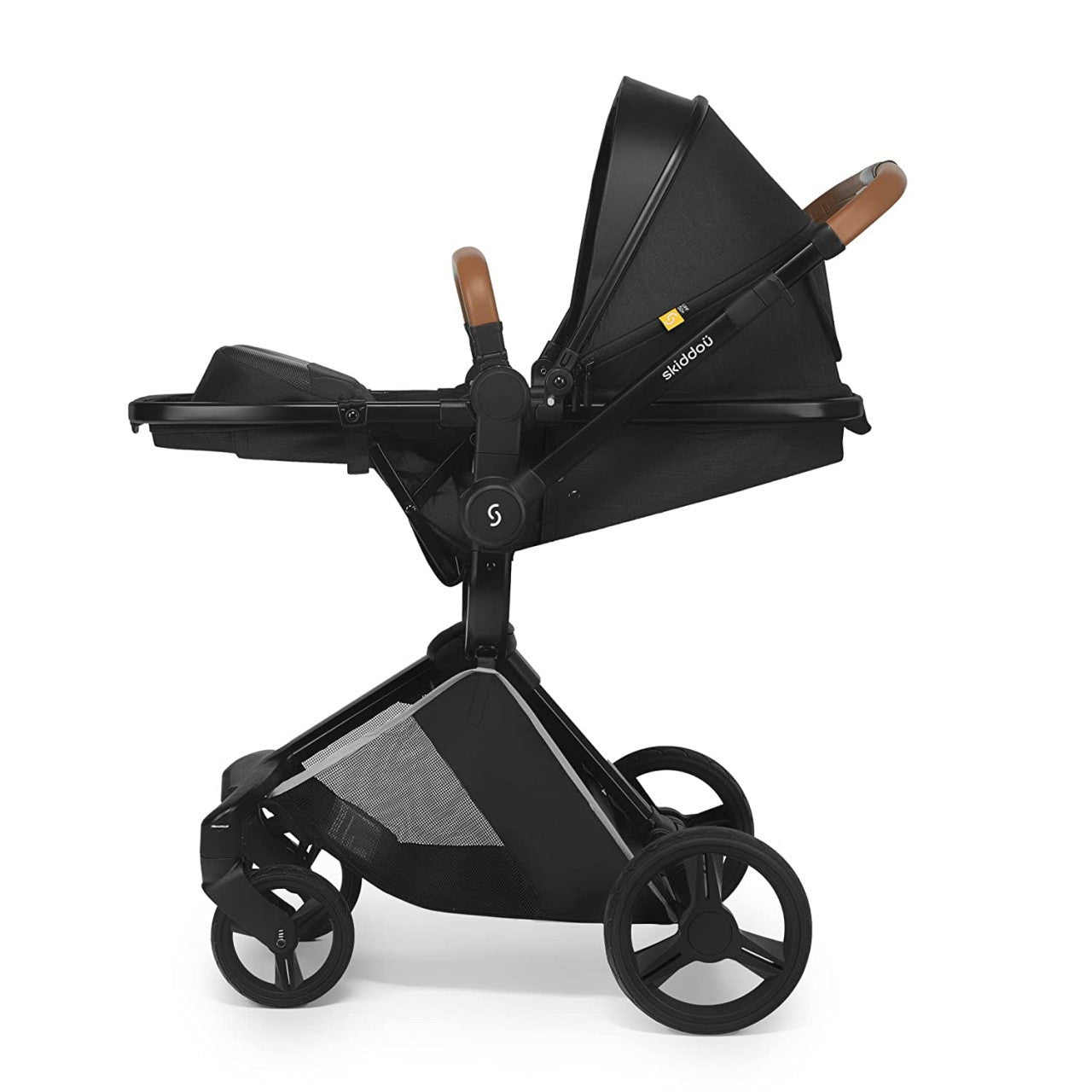 Carucior transformabil 2 in 1 Nasjo, Onyx, Negru, Skiddou