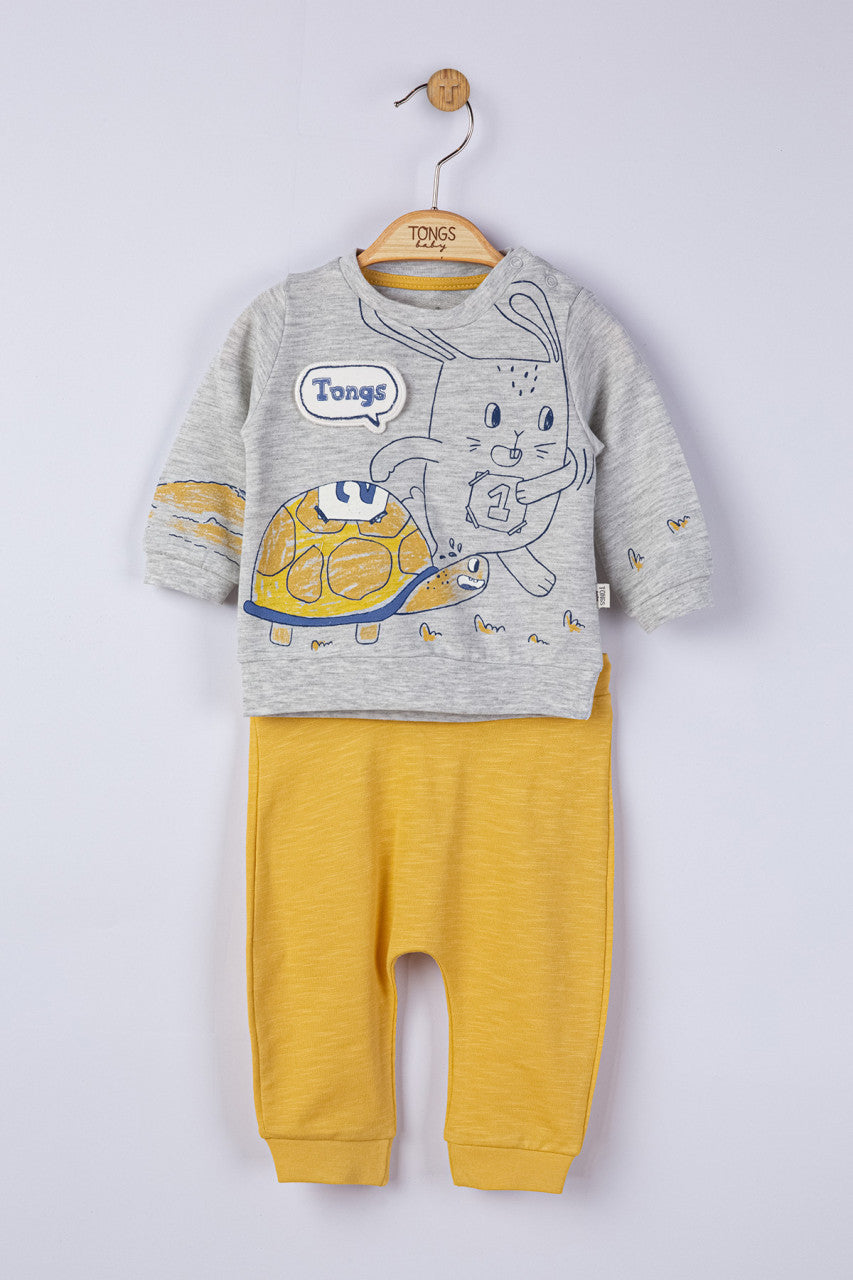 Compleu 2 piese Broscuta pentru baietei, Tongs baby