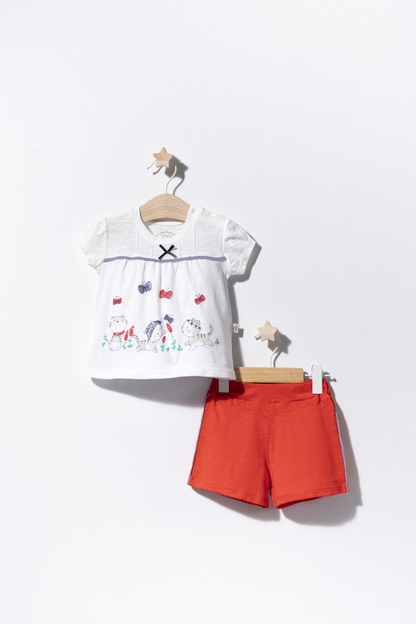 Compleu 2 piese cu pisicute pentru bebelusi, Tongs baby