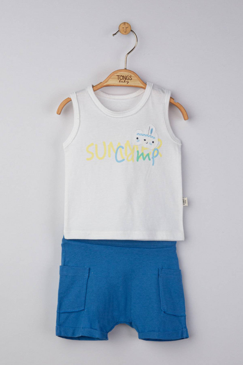 Compleu 2 piese Summer camp pentru baietei, Tongs baby