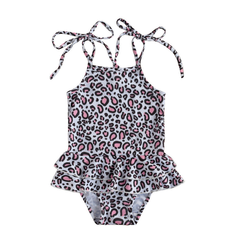 Costum de baie cu volan si bretelute