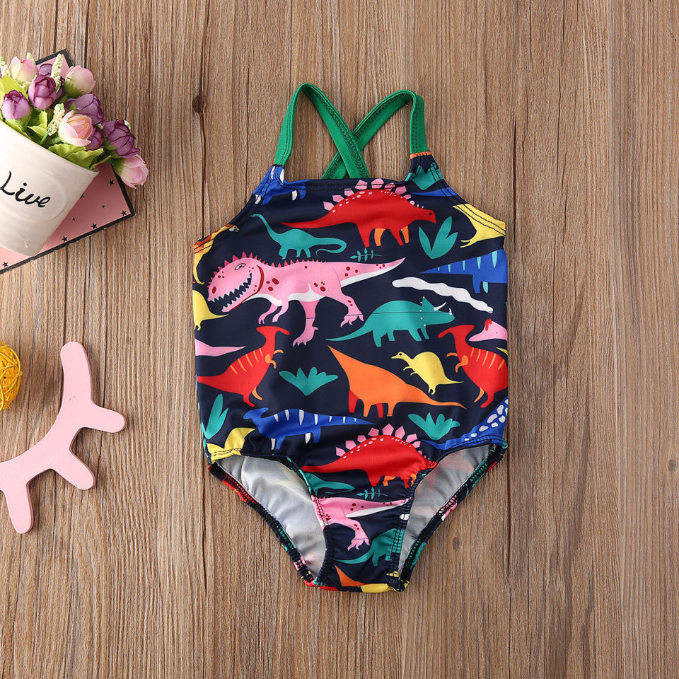 Costum de baie Dinozauri colorati
