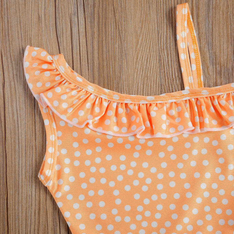 Costum de baie Galben cu buline
