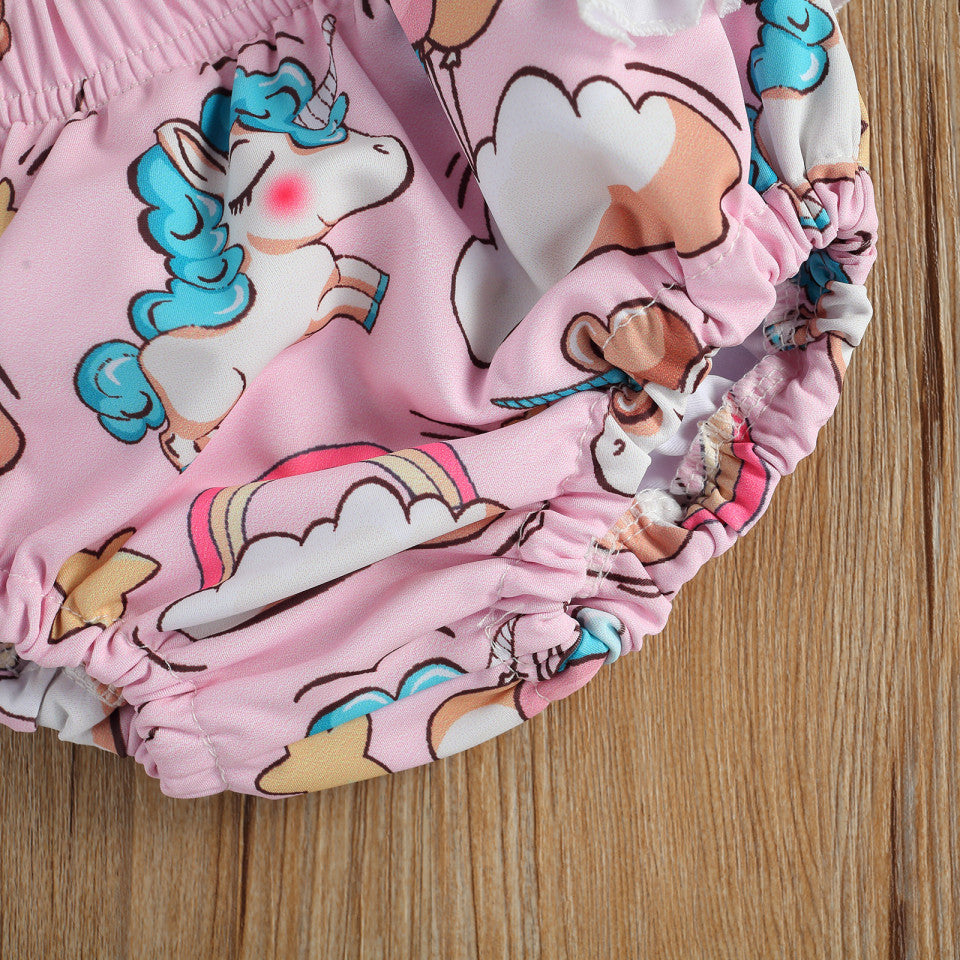 Costum de baie Unicorni din 2 piese