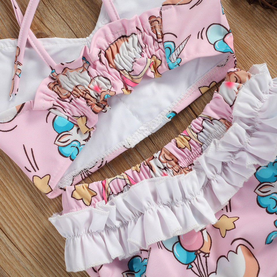 Costum de baie Unicorni din 2 piese