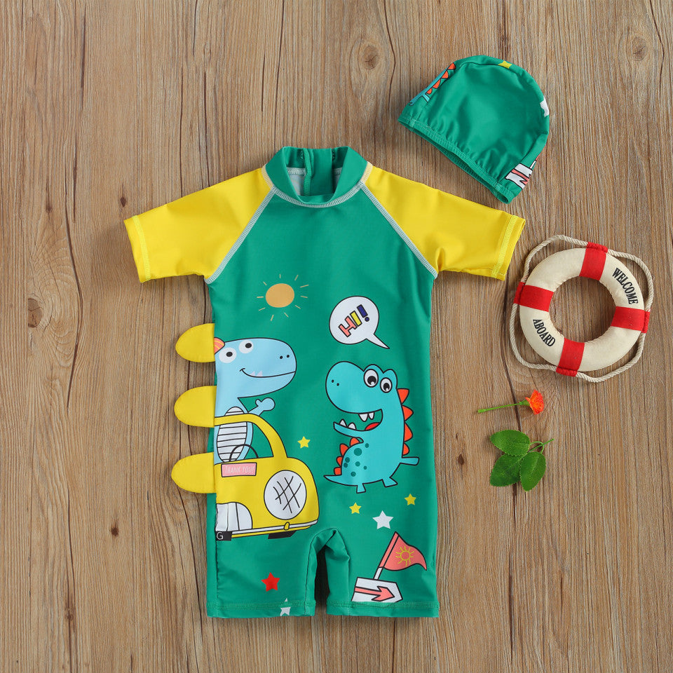 Costum intreg de surf cu dinozauri