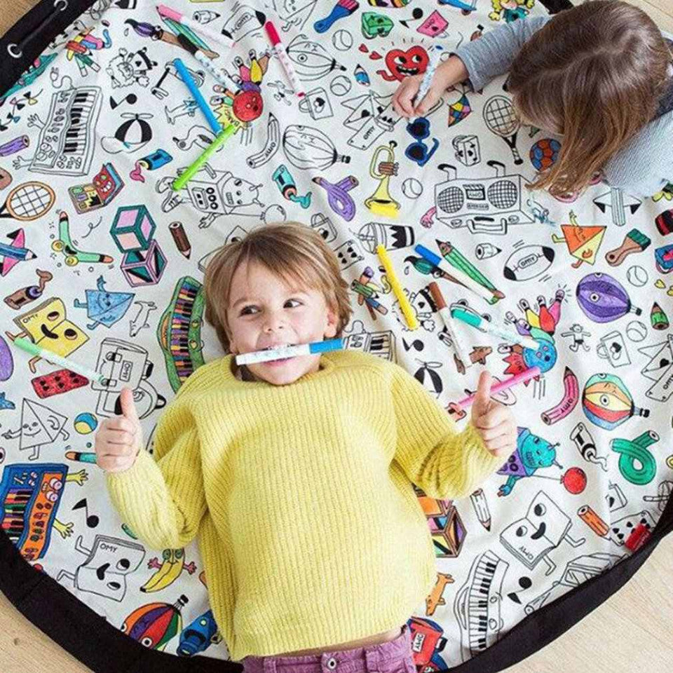 Covoras de joaca si saculet de jucarii 2 in 1 - Toys - Coloreaza-ma