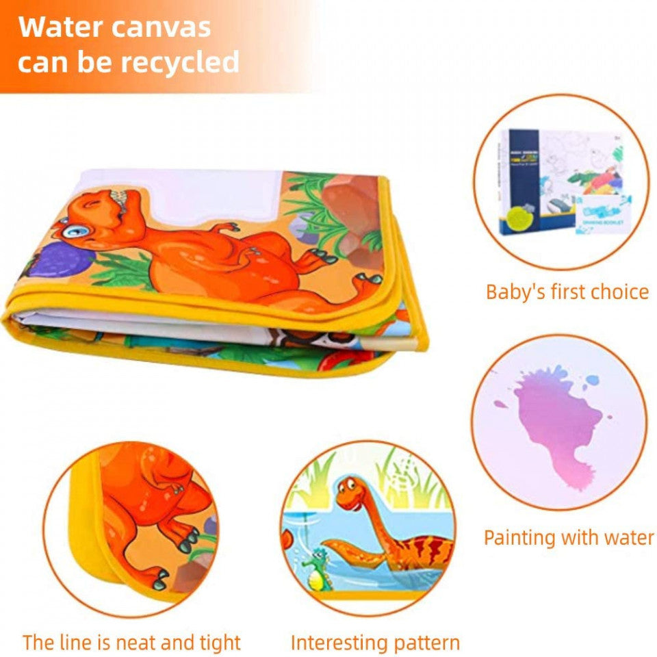 Covorasul Magic Drool Dino- 100x70cm - Jucarie educativa de colorat cu apa