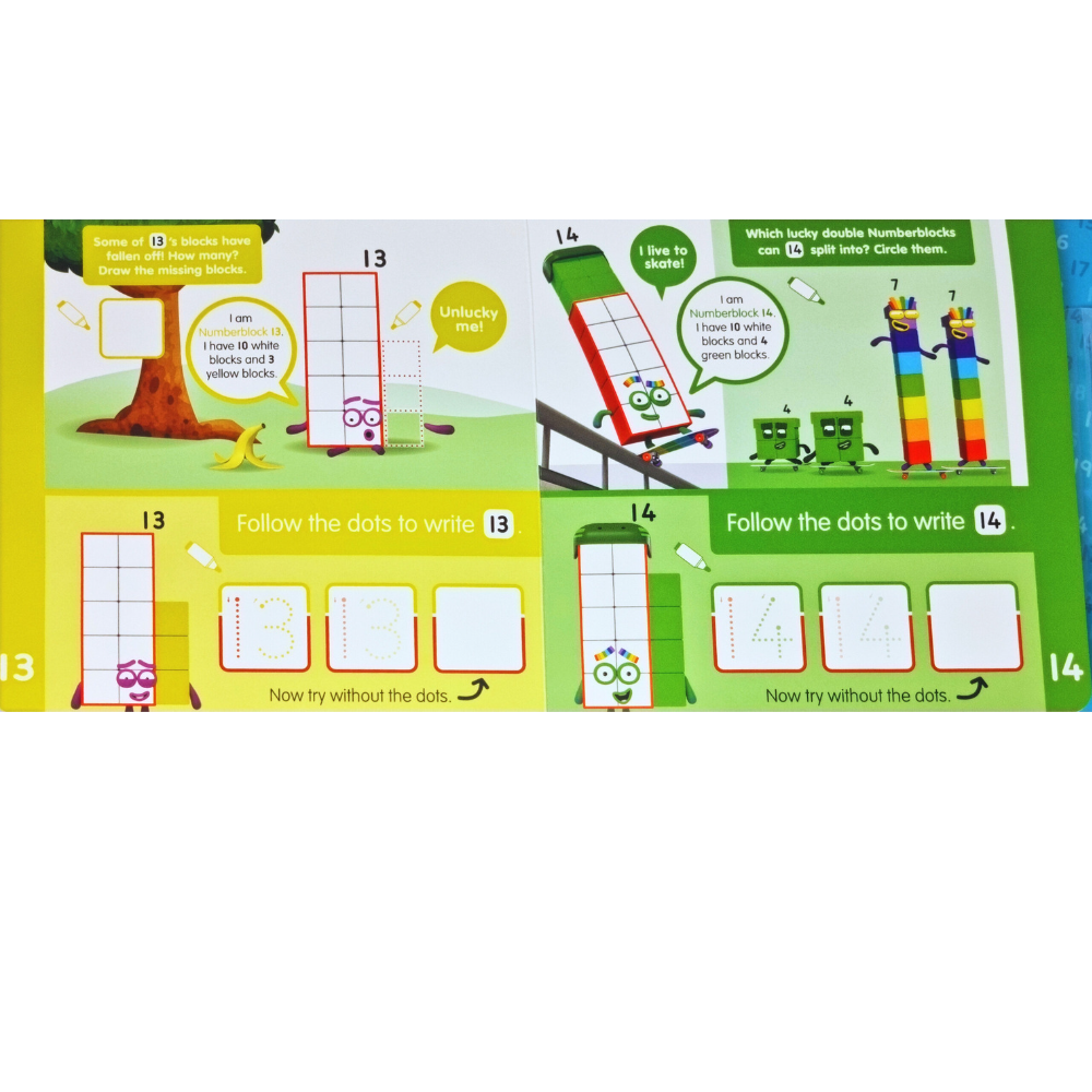 Carticica Scriu si sterg - Numberblocks 11-20