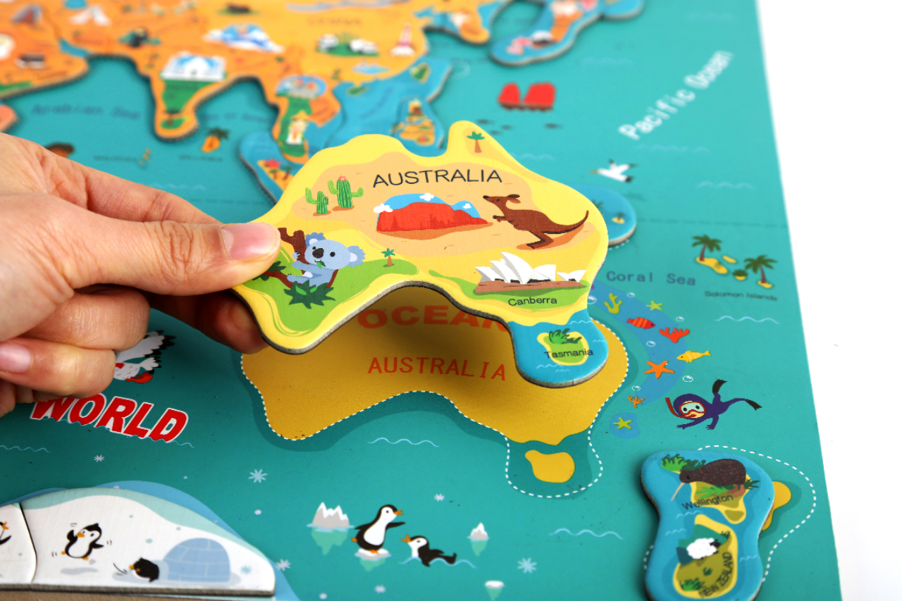 Harta lumii mare - puzzle magnetic