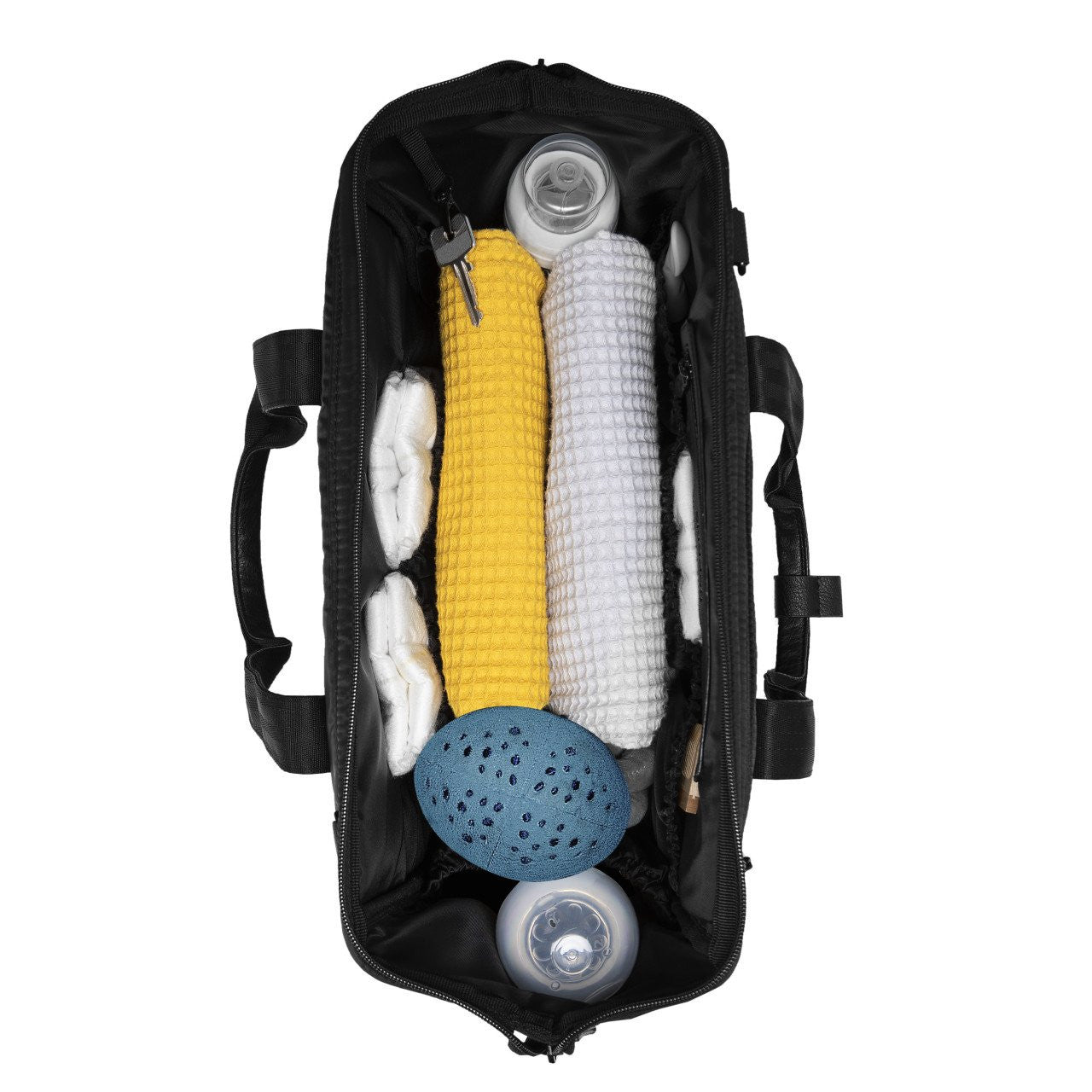 Geanta multifunctionala pentru parinti Inger, Onyz Leather, Negru, Skiddou