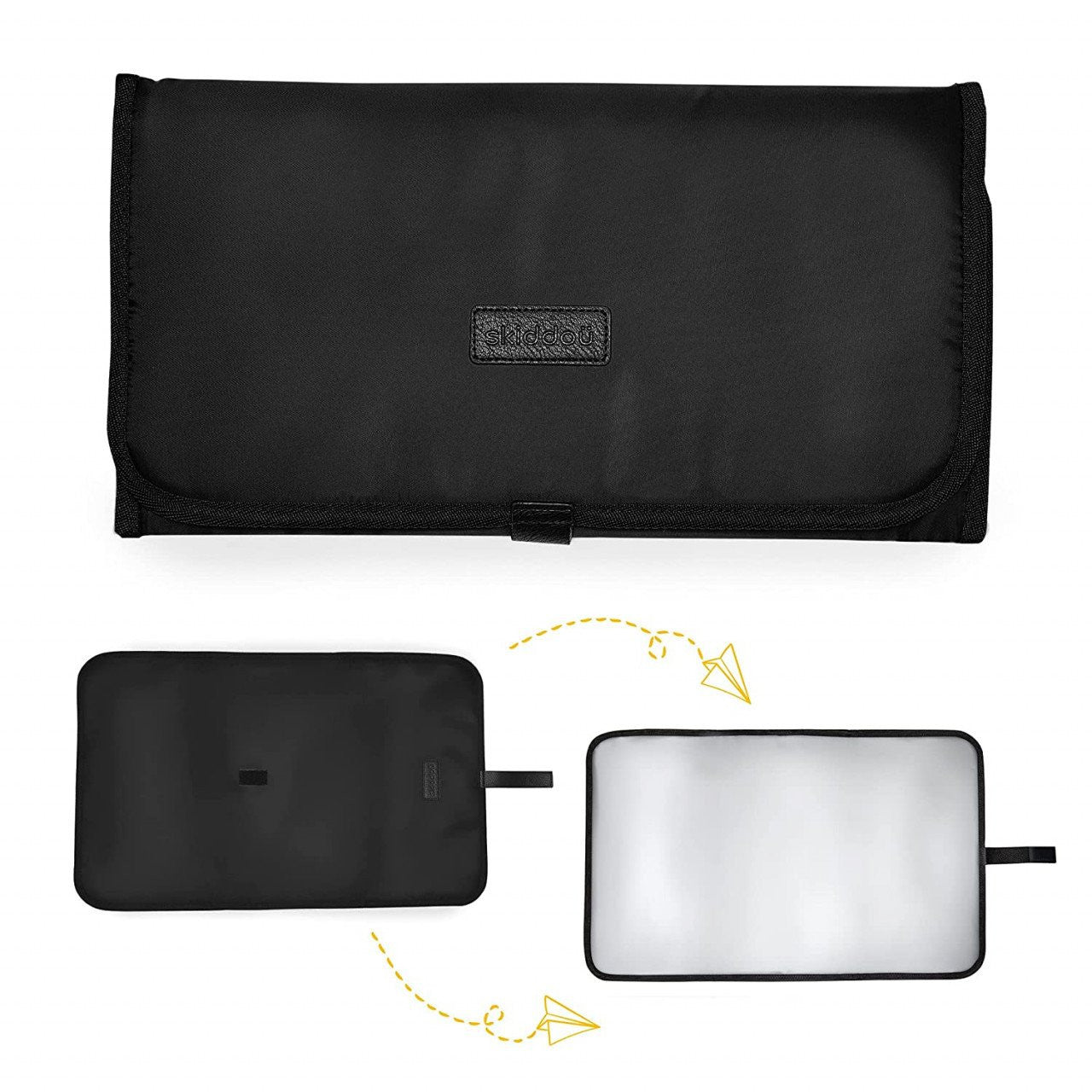 Geanta multifunctionala pentru parinti Inger, Onyz Leather, Negru, Skiddou