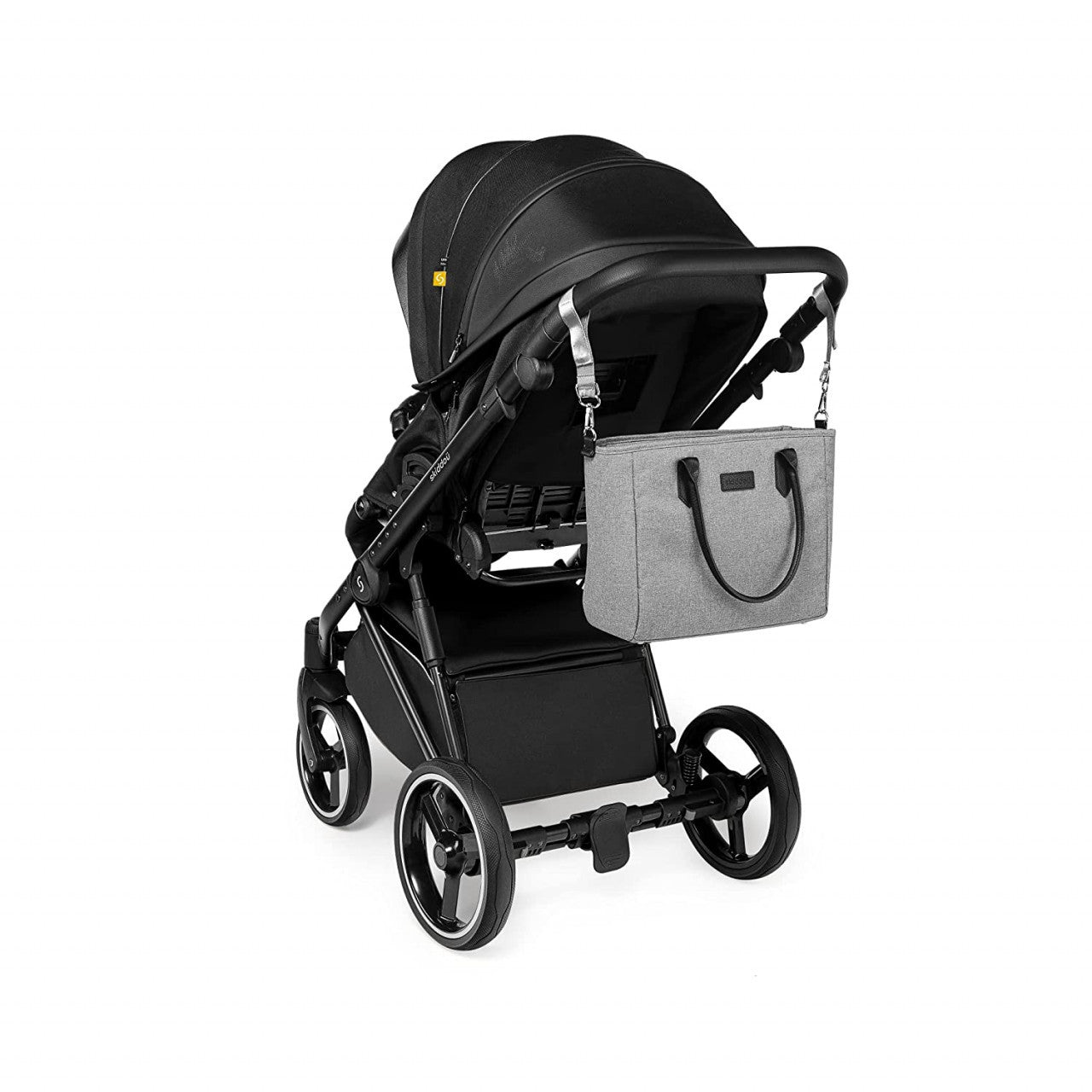 Geanta multifunctionala pentru parinti Ingrid, Evening Shadow, Gri-Negru, Skiddou