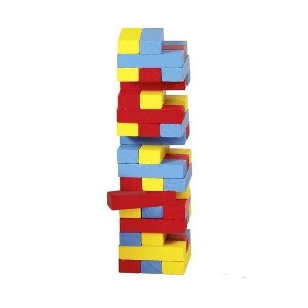 Joc Jenga cu piese din lemn in culori