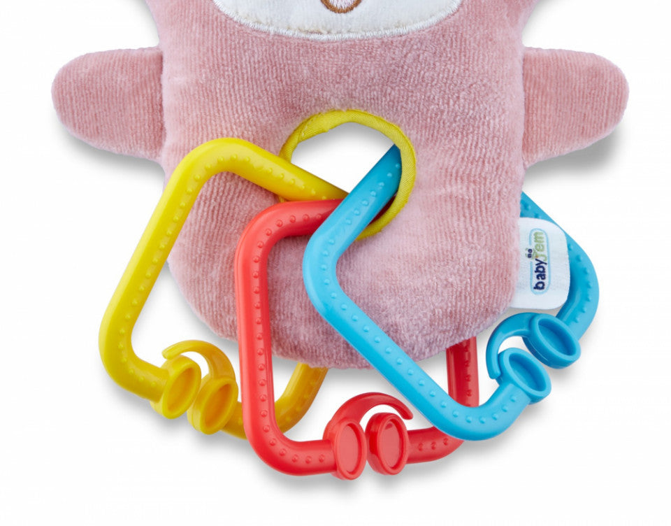 Jucarie din plus pentru bebelusi cu inele dentitie Funny Monkey BabyJem
